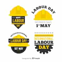 Free vector happy labour day badge collection
