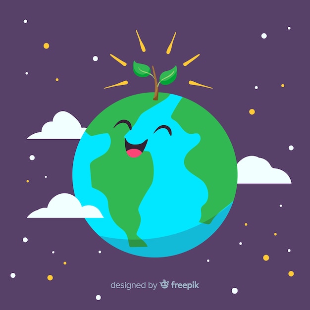 Free vector happy mother earth day hand drawn background