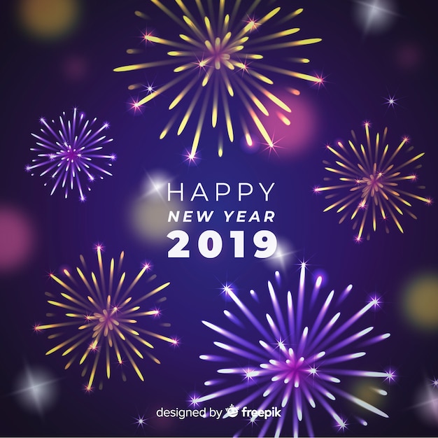 Free Vector happy new year 2019 background