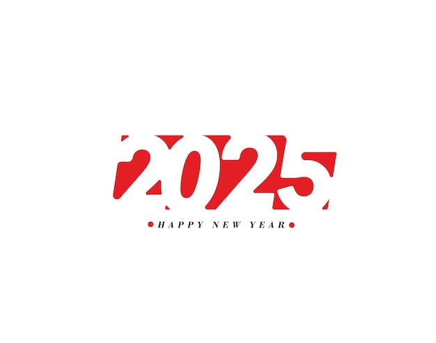 Free Vector happy new year 2025 text typography design element flyer banner design