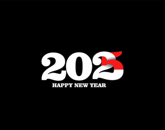 Free vector happy new year 2025 text typography design element flyer banner design