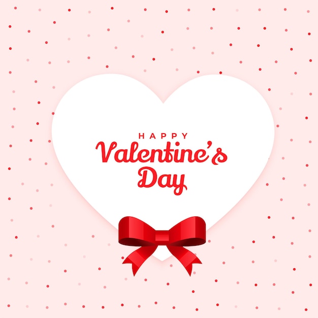 Free Vector happy valentines day lovely card design with ribbon