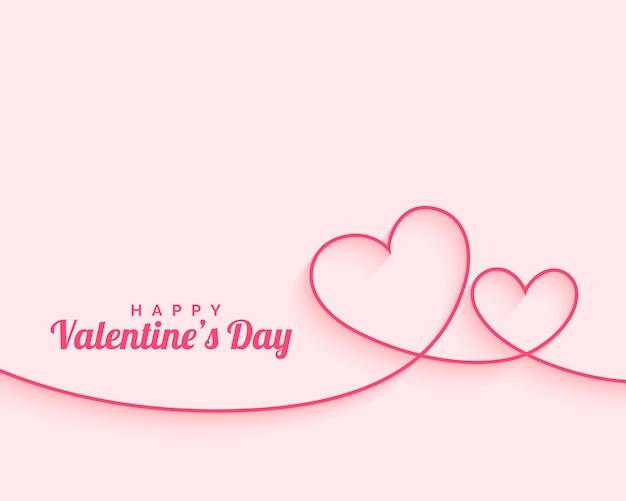 Free Vector happy valentines day minimal line hearts