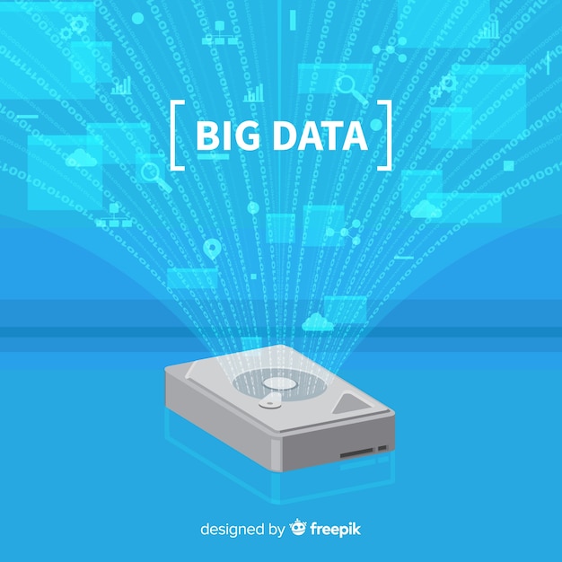 Free Vector hard disk big data background