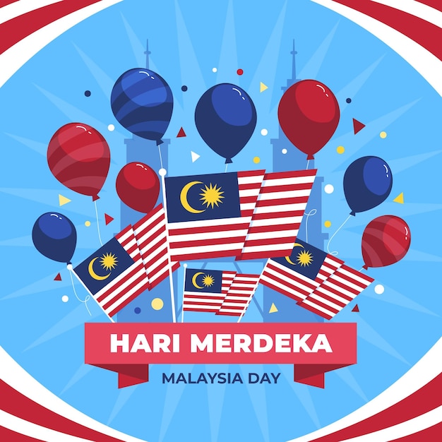 Free Vector hari merdeka illustration