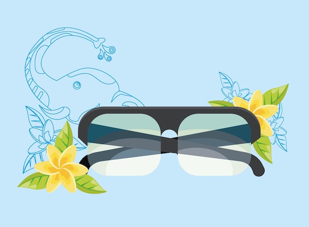 Free Vector head elephant with glasses