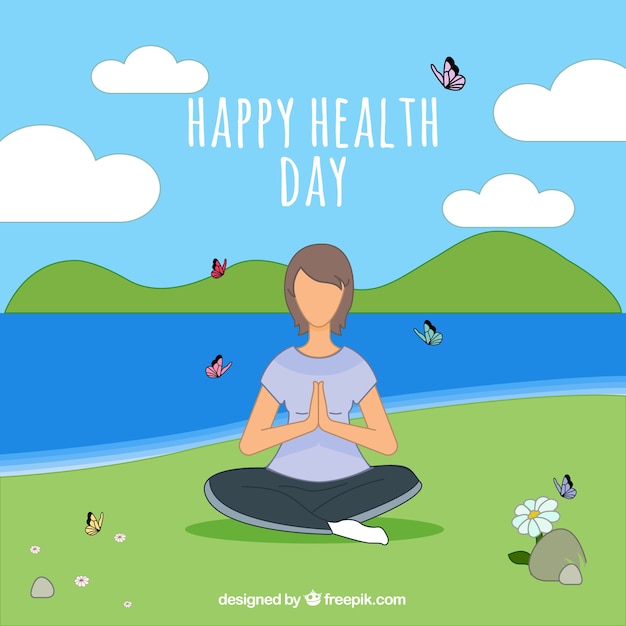 Free Vector health day background in flat style