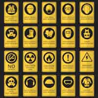 Free vector health and safety signs. safety equipment must be worn.