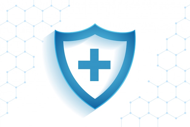 Free vector healthcare medical shield for virus protection background