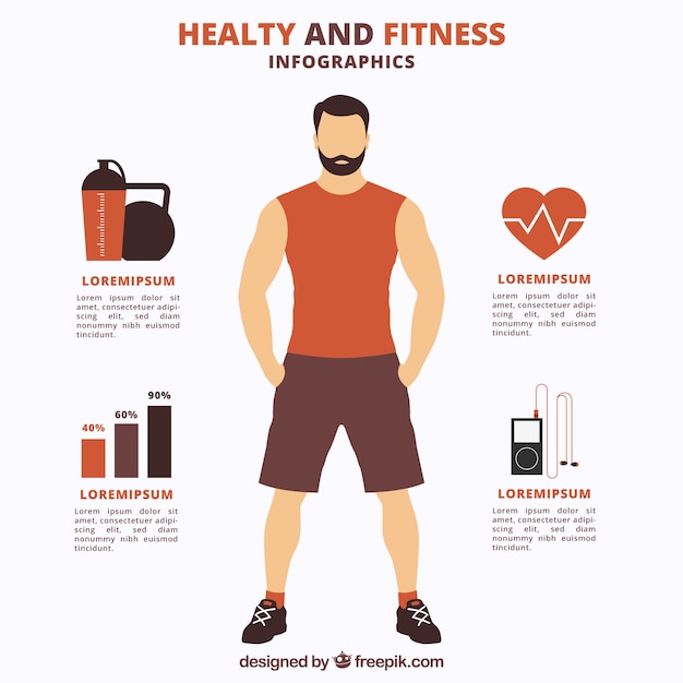 Free Vector healthy and fitness infography