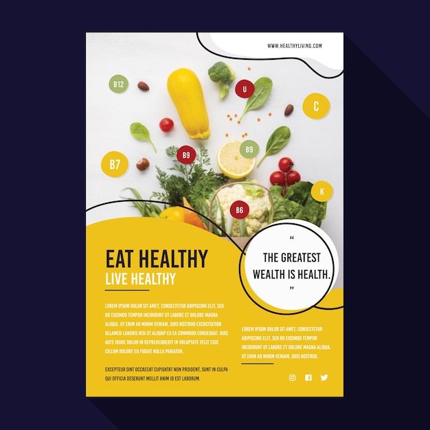 Healthy food poster template