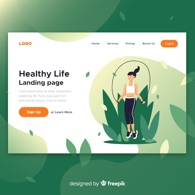 Healthy life landing page