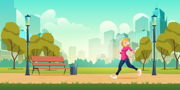 Free vector healthy lifestyle, outdoor physical activity and fitness in modern metropolis