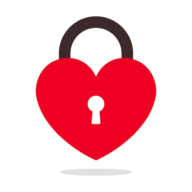 Free Vector heart lock red