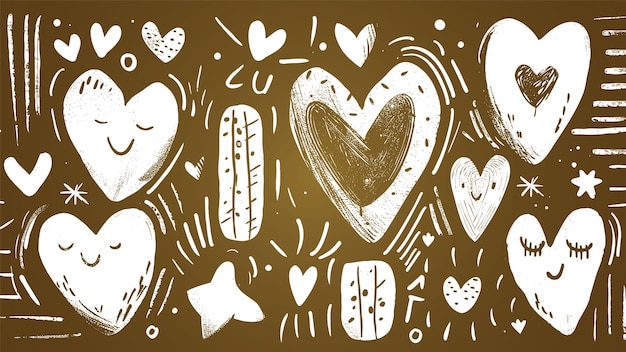 Free Vector hearts drawing pattern