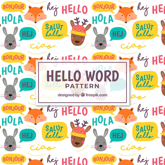 Free vector hello pattern in different languages