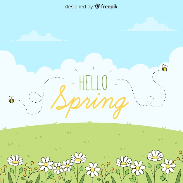 Free vector hello spring background