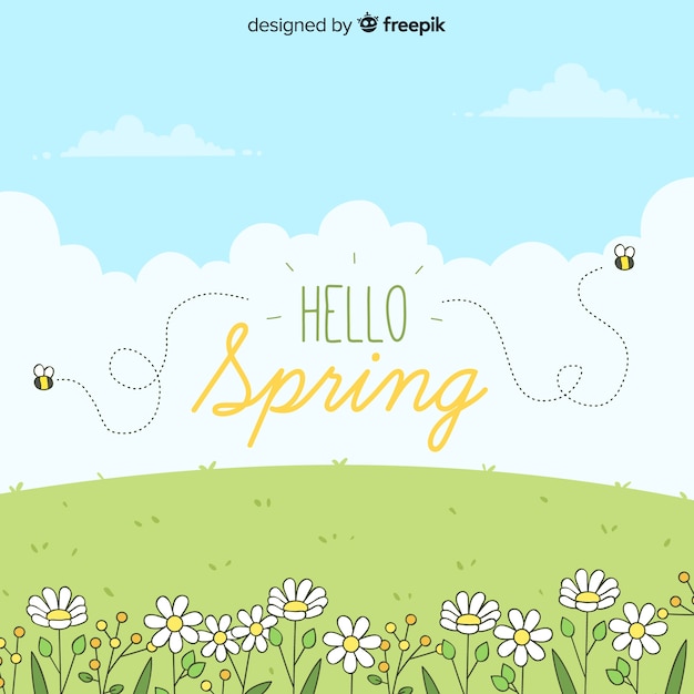 Hello spring background