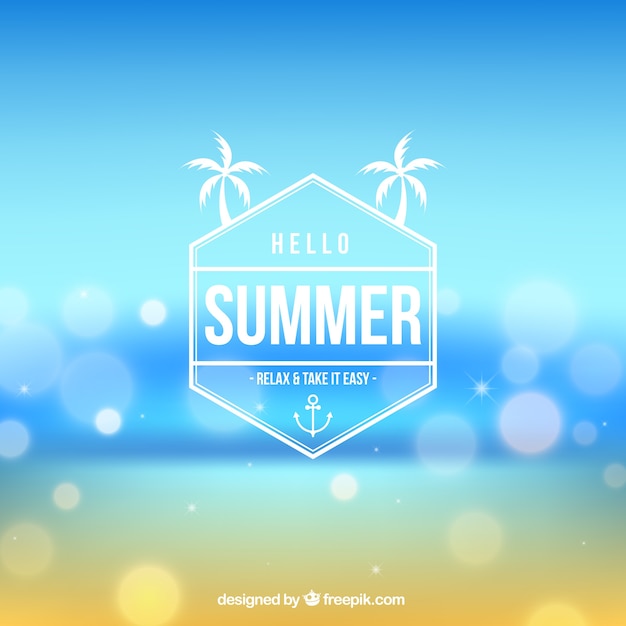 Free Vector hello summer background in blurred style