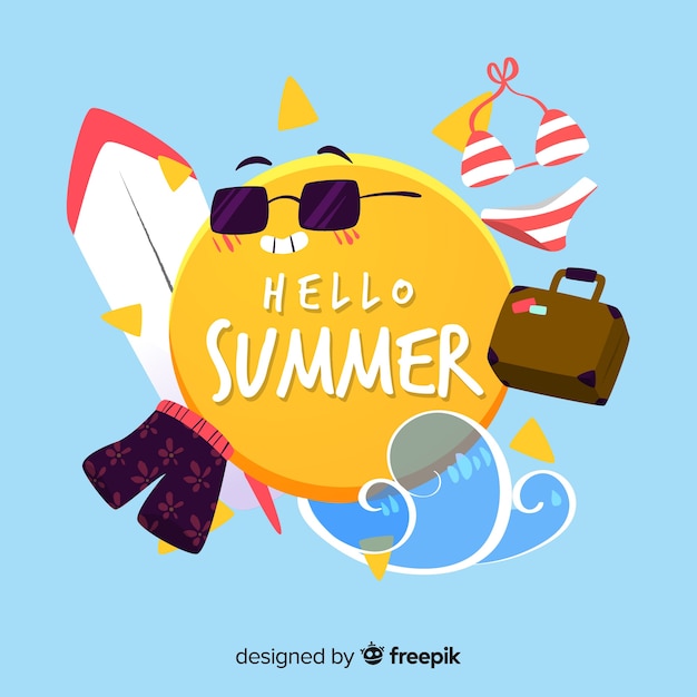 Free Vector hello summer background