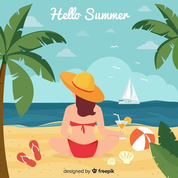 Free Vector hello summer