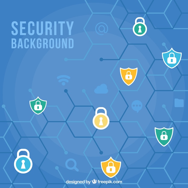 Free Vector hexagonal background with security icons