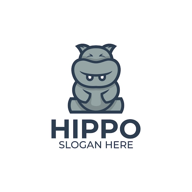 Free vector hippo mascot logo