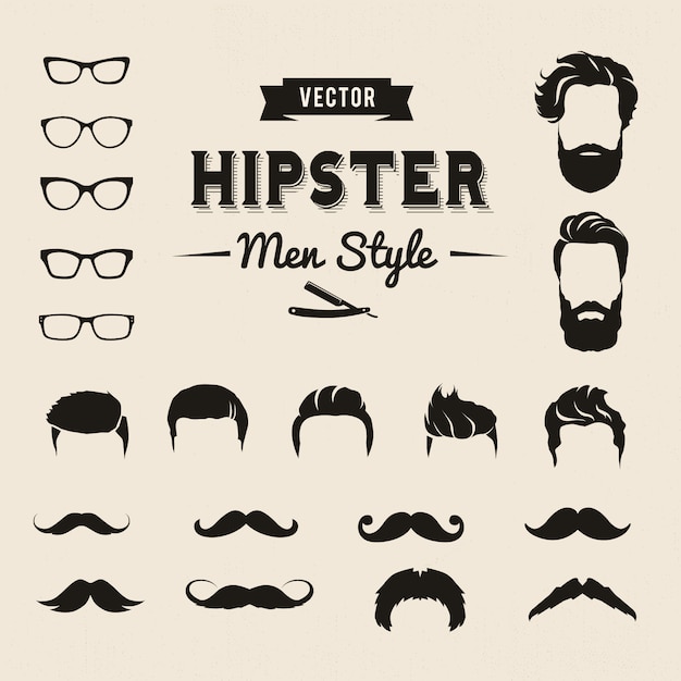 Free vector hipster men elements