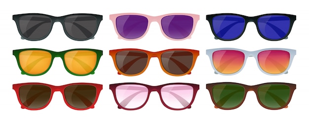 Free vector hipster sunglasses set