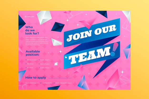 Free Vector hiring flyer design template