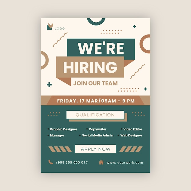 Free Vector hiring poster design template