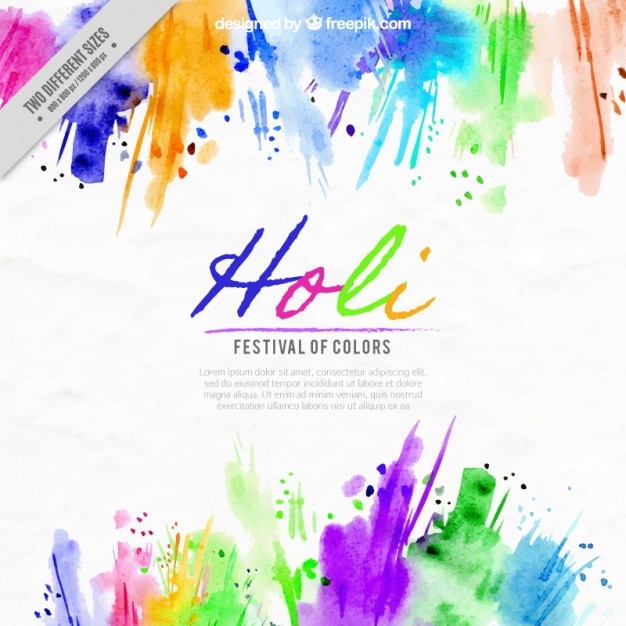 Free vector holi background of watercolor colorful stains