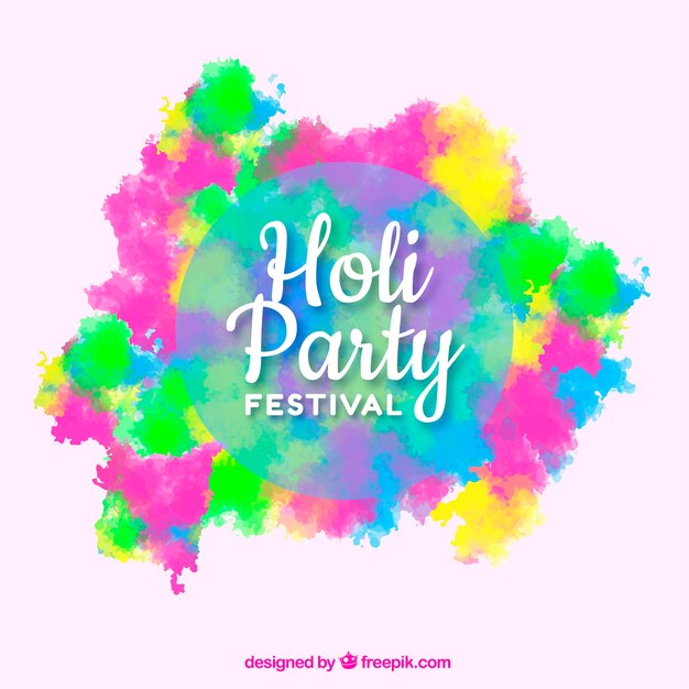 Holi festival background in flat design