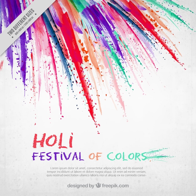 Free vector holi festival background with brush strokes