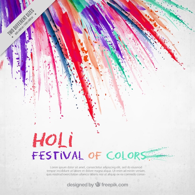 Holi festival background with brush strokes