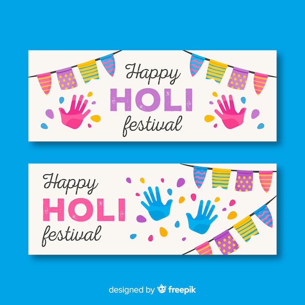 Free Vector holi festival banners