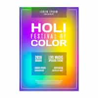 Free vector holi festival vertical poster template