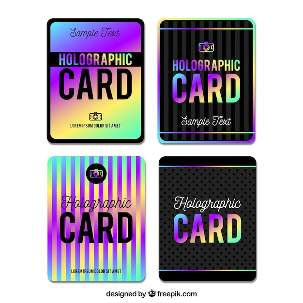 Free Vector holographic cards pack