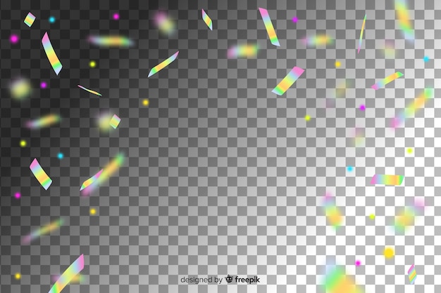 Free vector holographic color decoration confetti background