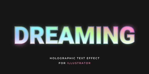 Free Vector holographic text effect