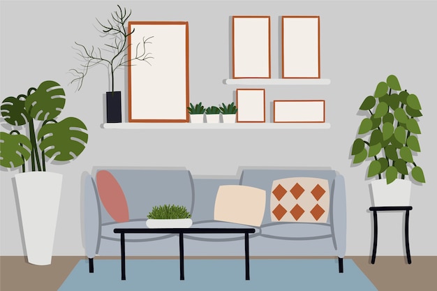 Free Vector home interior - background for video conferencing