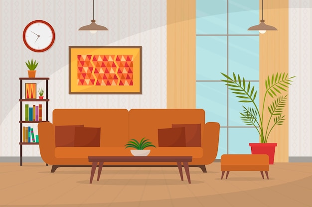 Free Vector home interior background for video conferencing