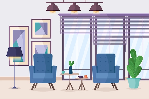 Free Vector home interior - background for video conferencing