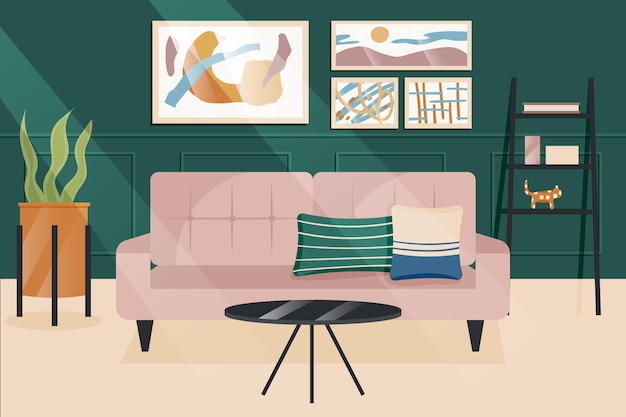 Free Vector home interior - background for video conferencing