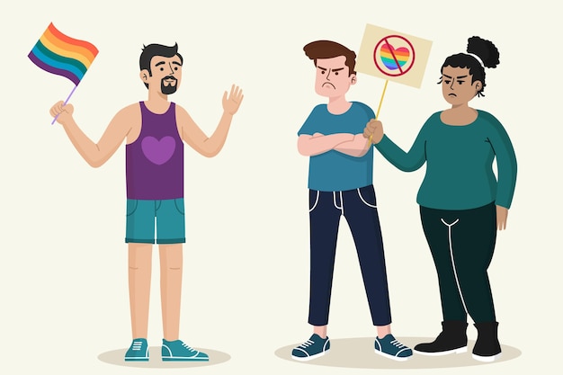 Free Vector homophobia illustration concept