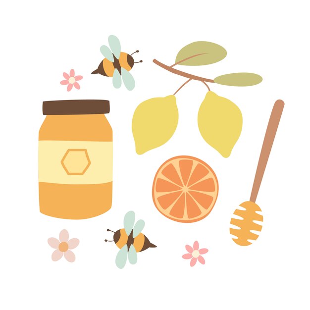 honey set with bees