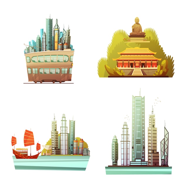 Free Vector hong kong design concept