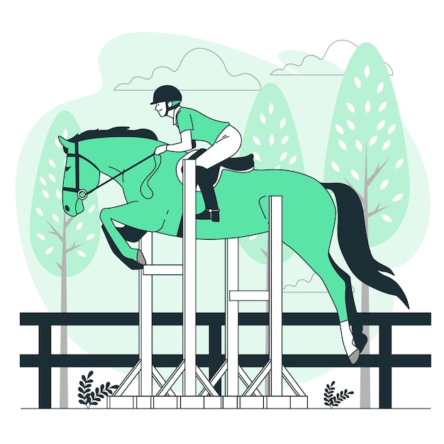 Free Vector horse jumping concept illustration