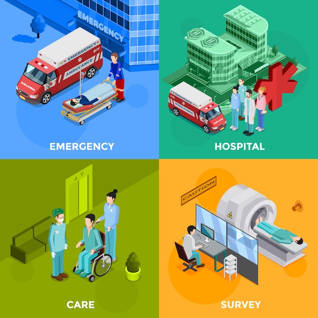 Free Vector hospital card set