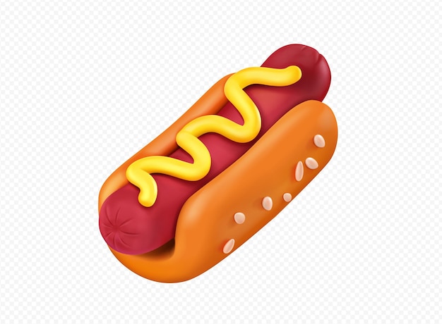 Hot dog street snack isolated on transparent